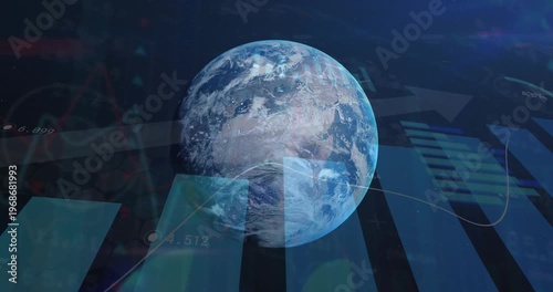 Animation of data processing over globe