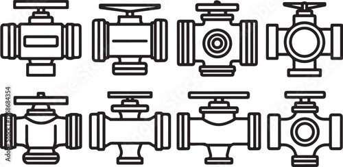 A collection of mechanical parts including gears, bolts, and washers on a white background Vector