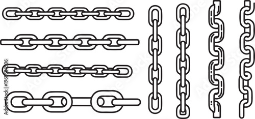 Black and white line art of various chair and furniture designs Vector