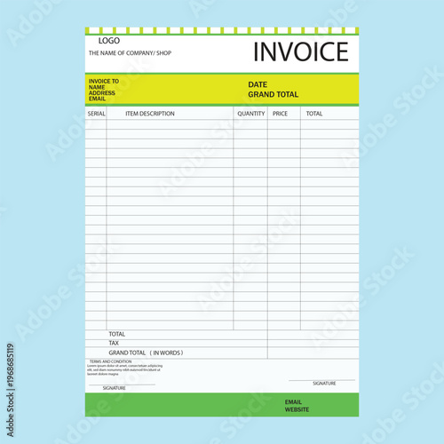 a modern attractive editable invoice design template