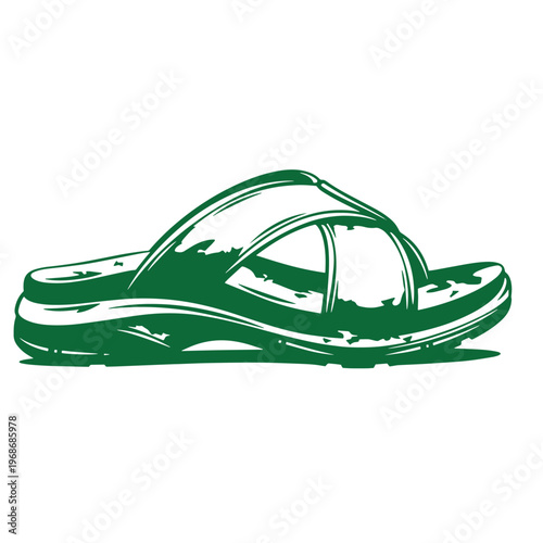 Green flip flop sandal footwear beach