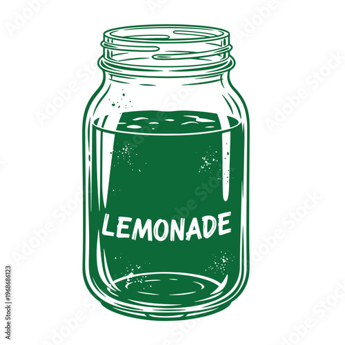 Green glass jar with lemonade mason jar green liquid drink