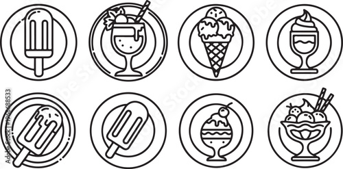 Ancient egyptian hieroglyphs and symbols in circular and oval frames Vector