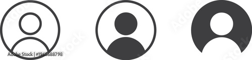 User icon minimal profile avatar vector illustration circle account symbol apps social interface login contact design