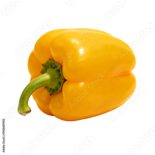 [Transparent Background PNG]Fresh Yellow Bell Pepper on White Background