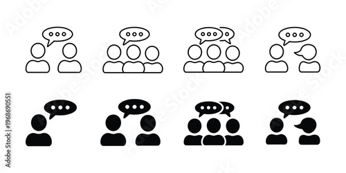 Communication Icon Vector Flat Style for Business Discussion and Collaboration UI
