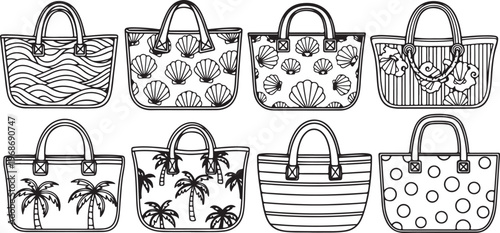 Various intricate patterns and designs within circular borders Vector