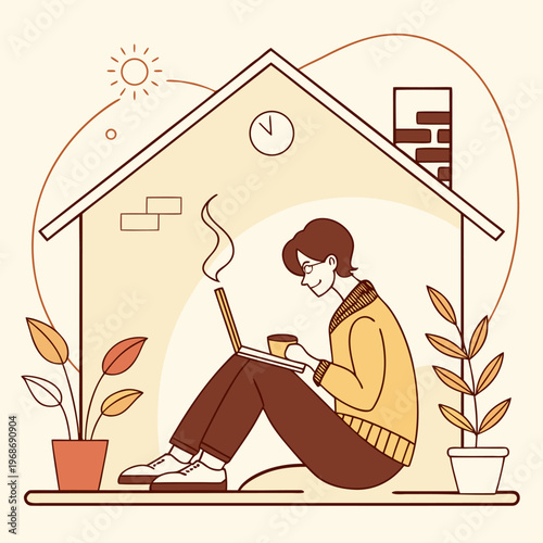 Remote Work Lifestyle Illustration