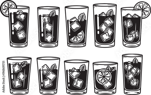 Sketch of hourglasses with various intricate designs on paper Vector