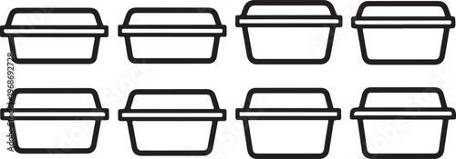 Arrangement of eight square wooden frames in a two-by-four grid pattern Vector