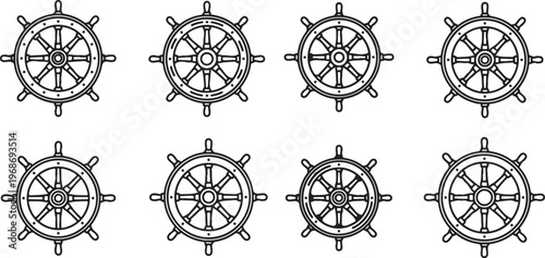 Detailed engineering drawings of spur gears with various tooth configurations Vector