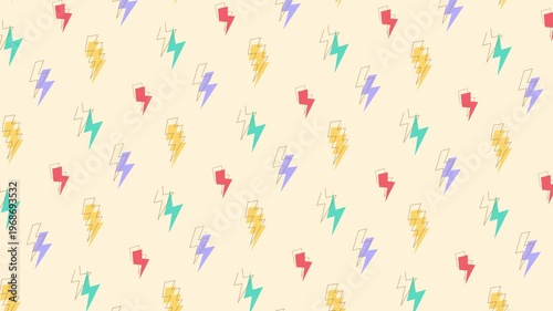Colorful Lightning seamless pattern looping animation
