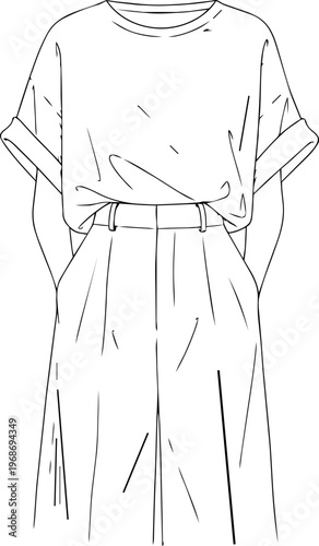 Fashion , hill , bag , glass line art vector illustration 