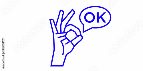 A hand displaying the ok sign with a speech bubble
