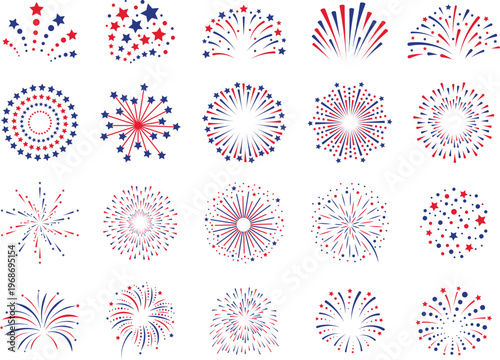 Patriotic Red, White & Blue Fireworks