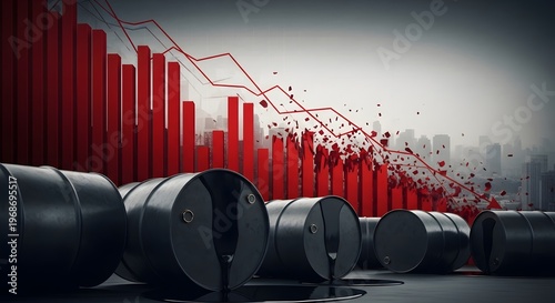 Stock Market Crash Oil Crisis Economic Downturn Background