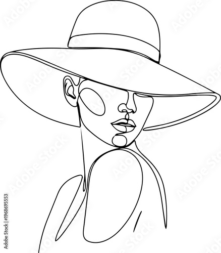 Fashion , hill , bag , glass line art vector illustration 