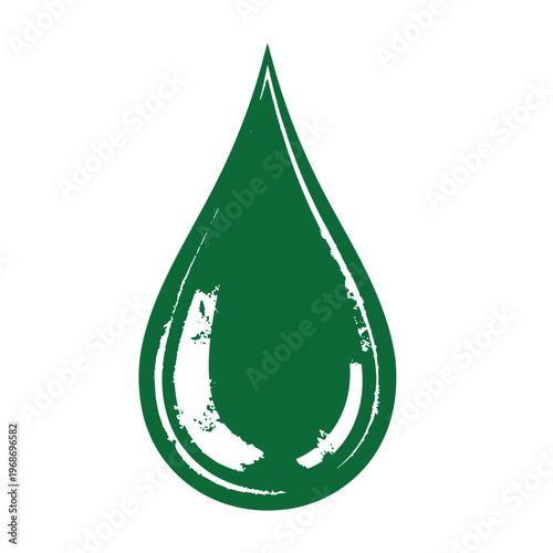Green teardrop shape with white accents waterdrop