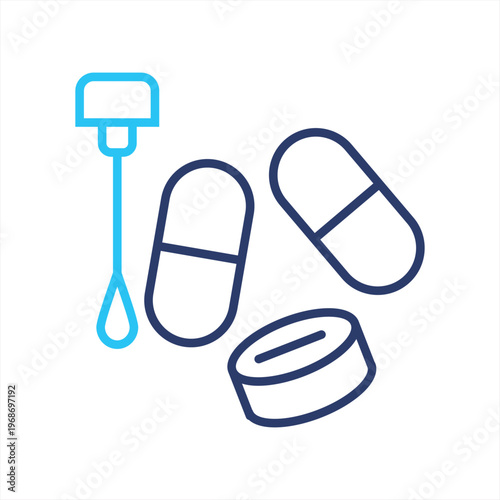 Merdiation icon illustration style collection	