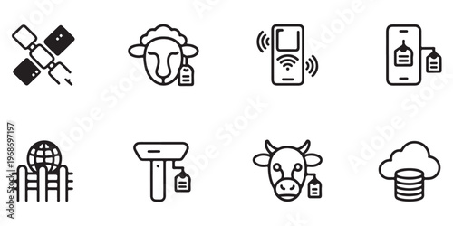 Solid Smart Farming and Agriculture Technology Icons