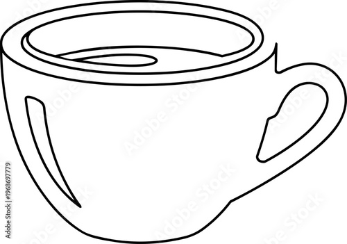 coffee and enjoying coffee moment  line art vector 