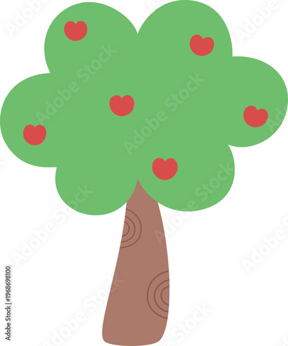 Hand drawn apple tree illustration 