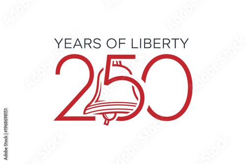 USA 250th Anniversary Semiquincentennial Patriotic Typography Icon