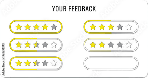 Your feedback rating system with stars for customer satisfaction and experience review.