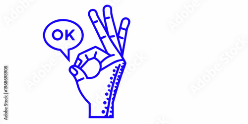 A hand displaying the ok sign with a speech bubble