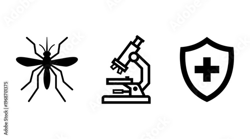 Medical research and protection icons