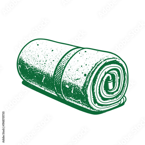 Green rolled up yoga mat with strap rolled up mat fitness