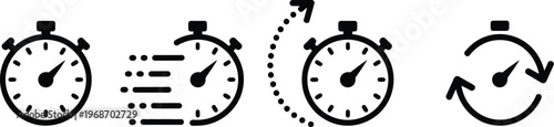 Timer icon alarm clock stopwatch countdown watch hours minutes seconds outline vector illustration design