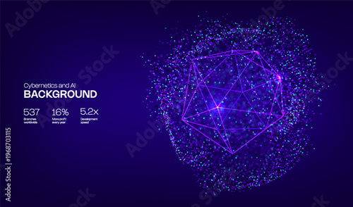 3d abstract sphere orb from dots. Digital and globe pattern background. Particle hud net for world grid geometric and network vector tech concept. 