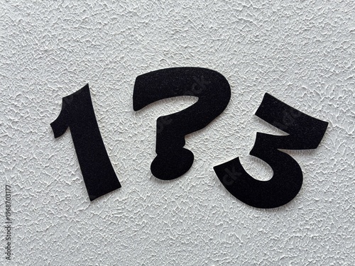 Konstfotografi Mathematics Puzzle Concept With 1, Question Mark and 3