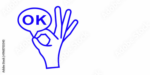 A hand displaying the ok sign with a speech bubble