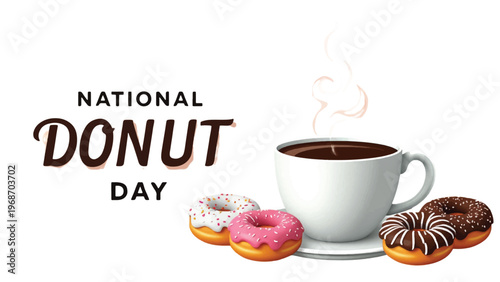 National Donut Day, Donuts and Coffee, Sweet Treats, Breakfast Pastries