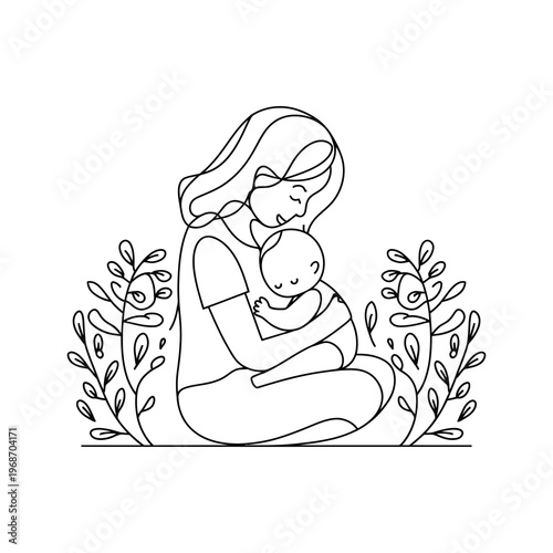 Happy Mother's Day Floral Background with Elegant Typography