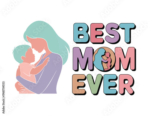 Happy Mother's Day Floral Background with Elegant Typography