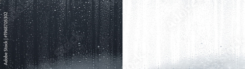Fotografie Water drops rainy window fine drizzle mist overlay PNG transparent background hi