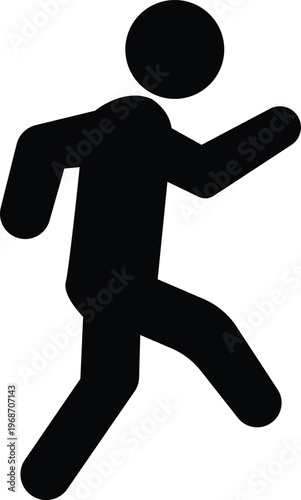 Walking person simple human movement icon daily activity vector silhouette minimal design