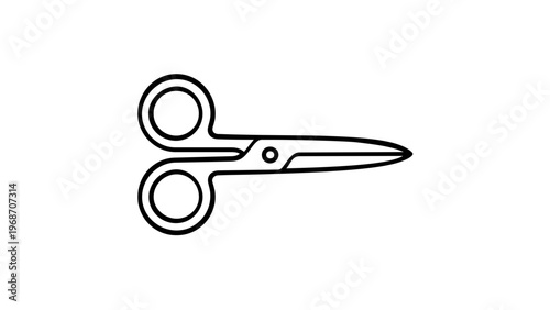 Minimalist Scissors Line Icon Vector Illustration, Scalable Flat Graphic Design of a Sharp Cutting Tool for Office, School, Craft, and Tailoring Projects, AI-Generated Professional Symbol