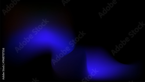 Dark neon abstract gradient background with blue glowing blur shapes and smooth modern light effect