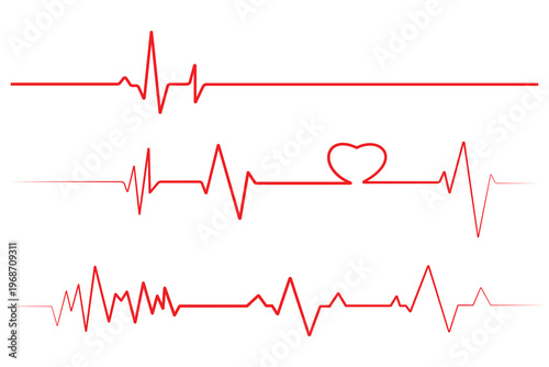 Heart beat line art. Black heartbeat line icon. Heart beat on e c g cardiogram vector