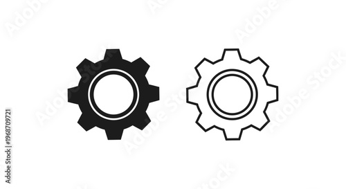 Interlocking Gear Designs: Modern Icon Sets & Symbols Vector