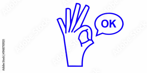 Hand gesture displaying the ok sign with a speech bubble