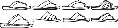 Various styles of modern minimalist footwear designs Vector
