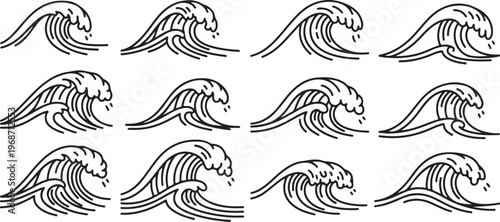 A collection of stylized horse heads in varying poses and expressions Vector