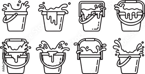 A collection of stylized mug illustrations with various facial expressions Vector