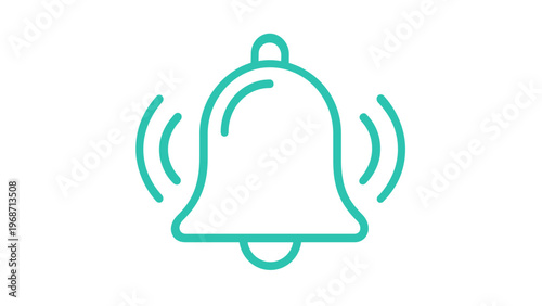 Vibrant Gradient Ringing Bell Vector Icon Illustration for Notifications, Alerts, and Reminders. Minimalist Flat Line Art Design for Mobile Apps, Websites, and Digital Interfaces. AI-Generated.