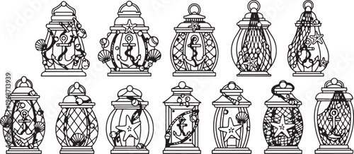 Historical fashion illustrations of women in elaborate dresses and headwear Vector